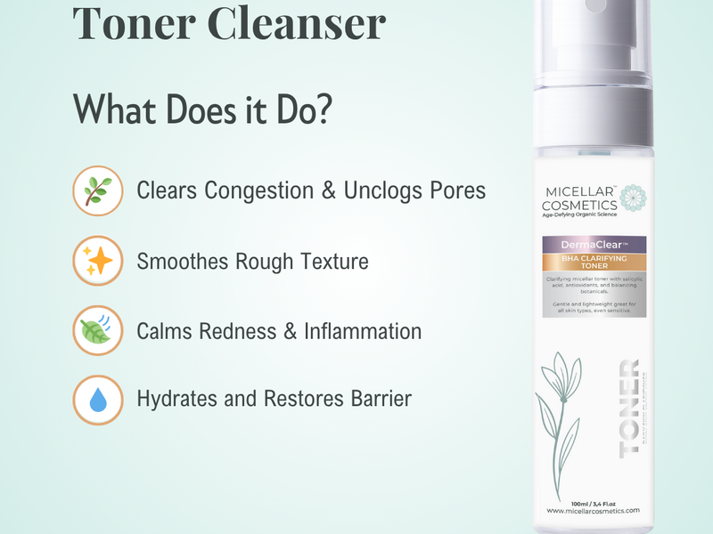 Micellar Cosmetics™ DermaClear BHA Clarifying Toner – Oil Control Toner 100ml
