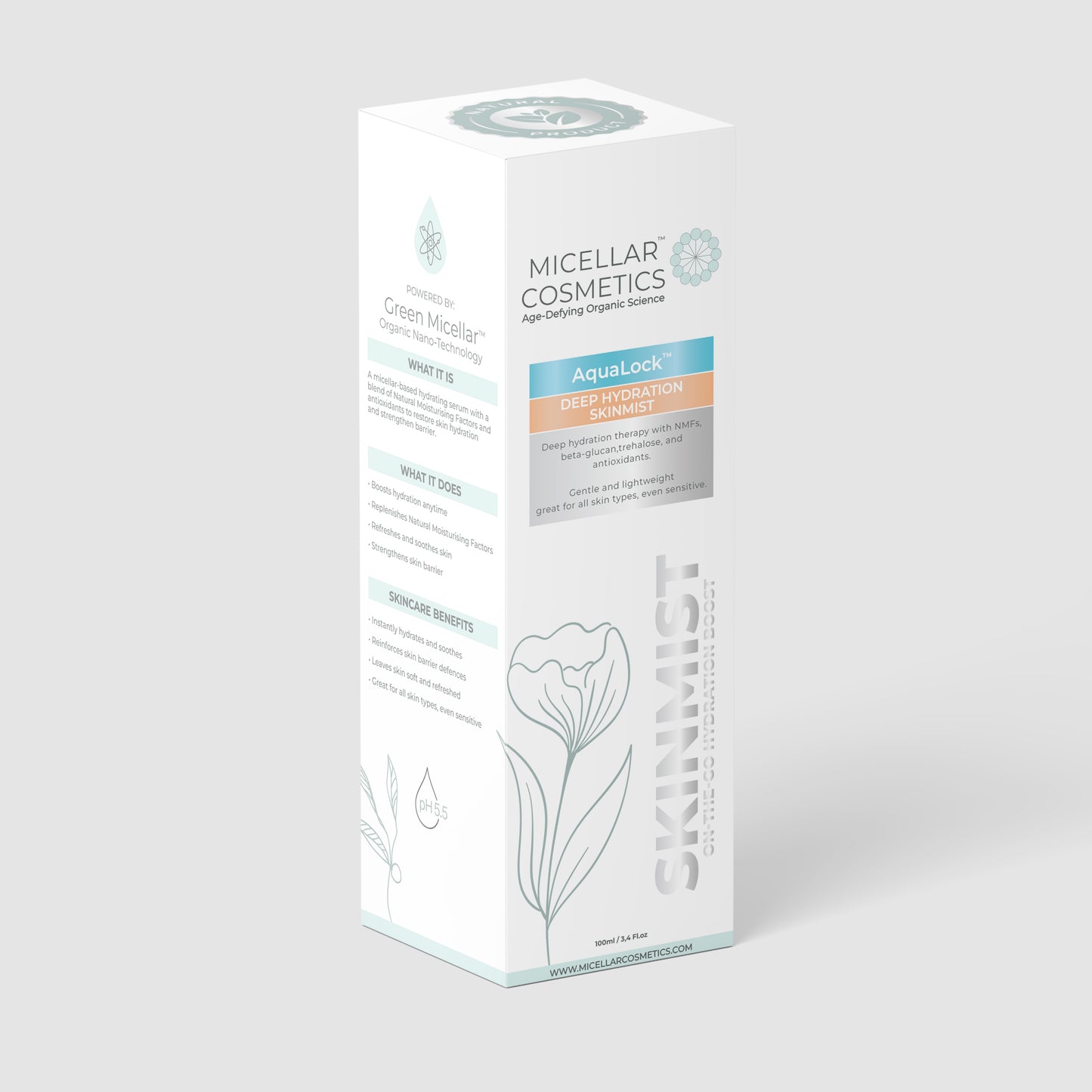 Micellar Cosmetics™ AquaLock SkinMist – Hydrating Moisture Mist 100ml