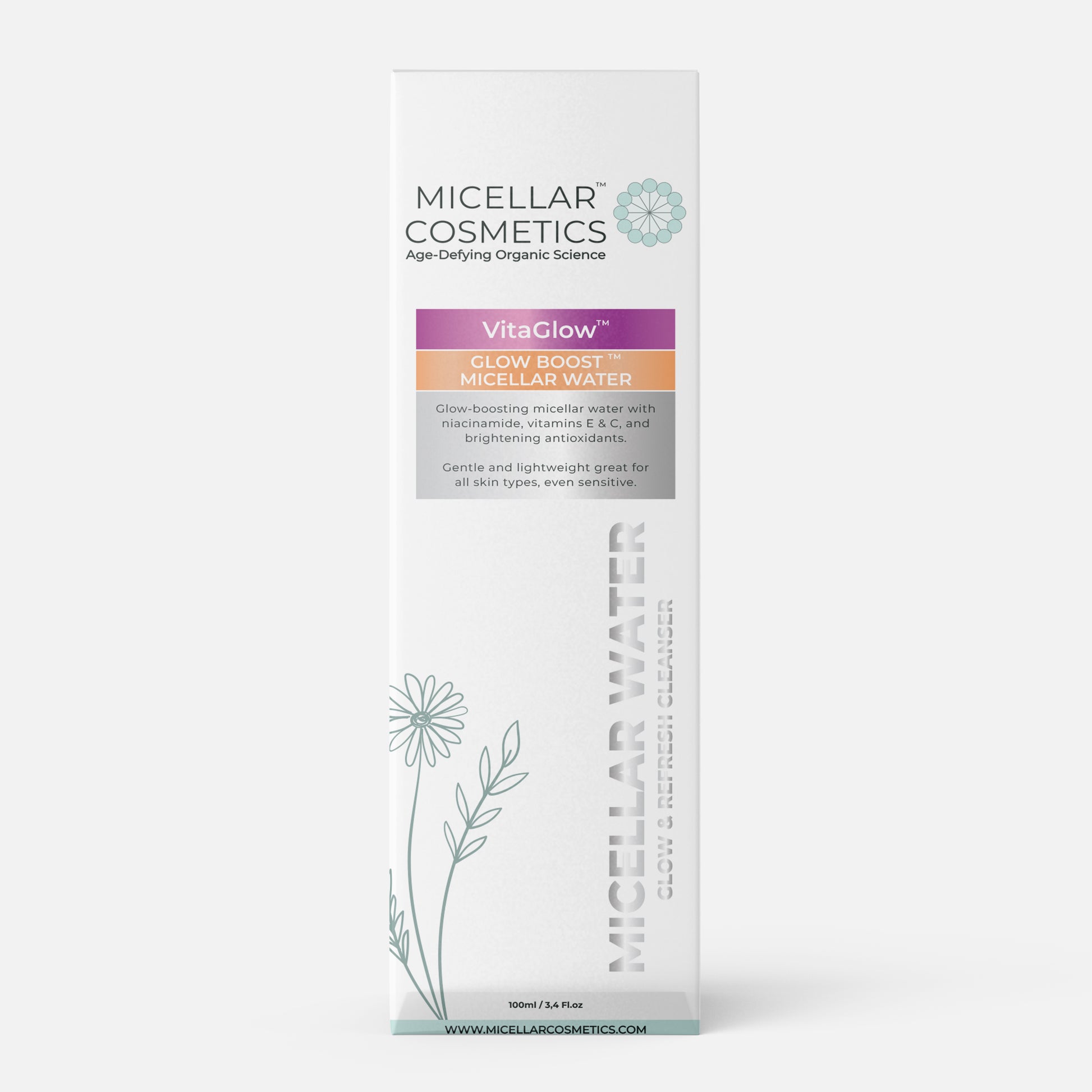 Vita Glow Micellar Water Bottle – 100ML