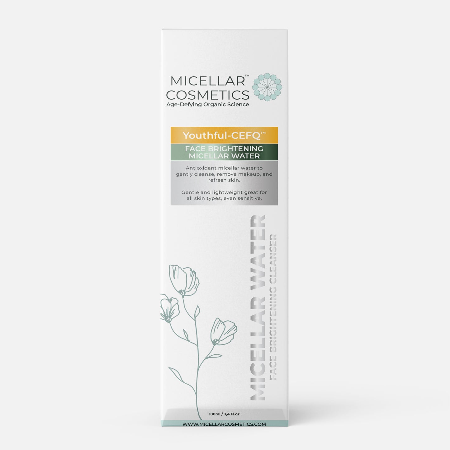 Youthful CEFQ Micellar Water Bottle – 100ML