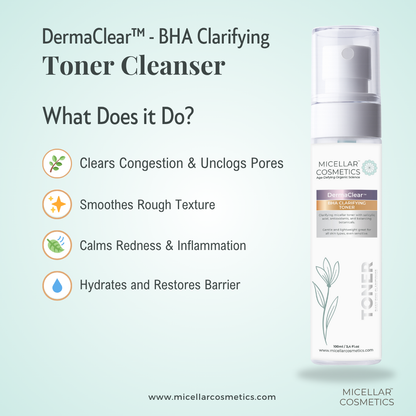 Derma Clear BHA Micellar Water – What It Does Graphics