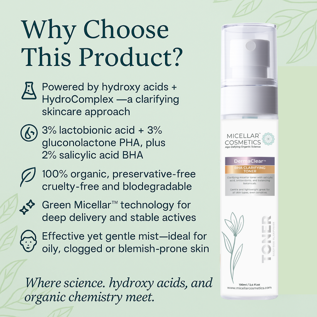 Derma Clear BHA Micellar Water – Why Choose This Product Graphic
