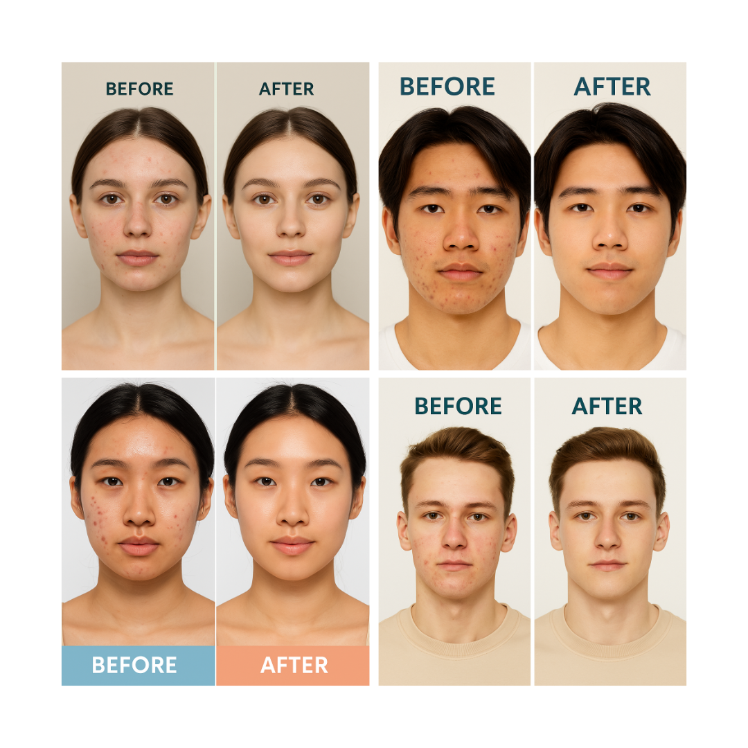 Derma Clear BHA Skin Mist – Before and After Results Graphic