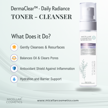 Derma Clear DRT Micellar Water – What It Does Graphic
