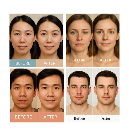 Derma Clear RRS Skin Mist – Before and After Results Graphic