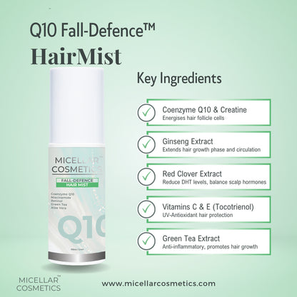 Micellar Cosmetics™ Q10 Fall‑Defence HairMist – Anti‑Fall Hair Mist 100ml