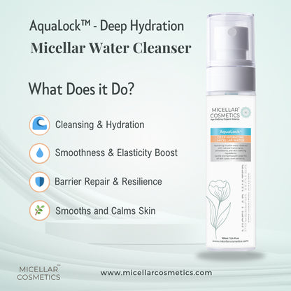 Micellar Cosmetics™ AquaLock Micellar Water – Hydrating Makeup Remover 200ml
