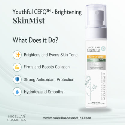 Micellar Cosmetics™ Youthful CEFQ SkinMist – Brightening Antioxidant Mist 100ml
