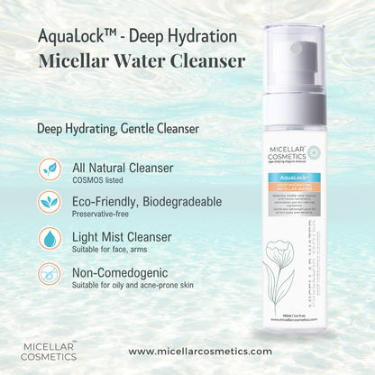 Micellar Cosmetics™ AquaLock Micellar Water – Hydrating Makeup Remover 200ml