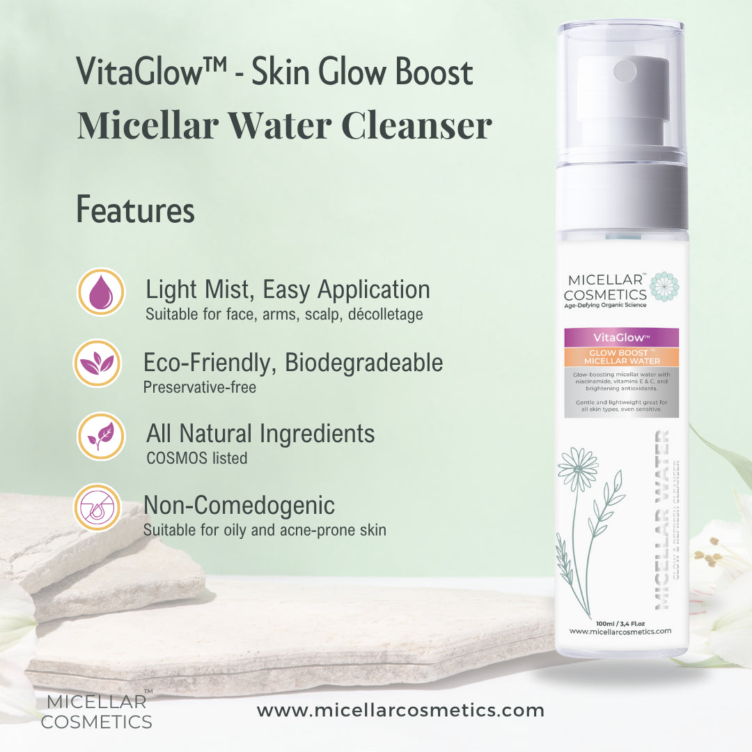 Micellar Cosmetics™ VitaGlow Micellar Water – Brightening Cleansing Water 200ml