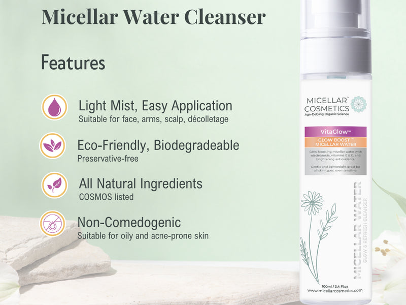 Micellar Cosmetics™ VitaGlow Micellar Water – Brightening Cleansing Water 200ml