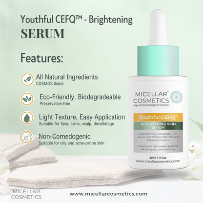 Micellar Cosmetics™ Youthful CEFQ Serum – Antioxidant Anti‑Ageing Serum 30ml