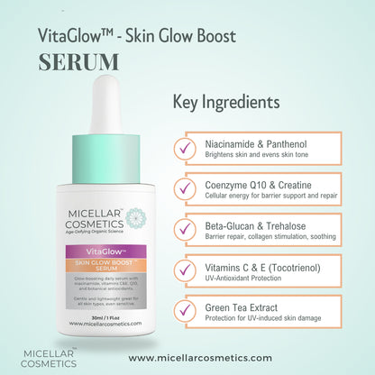 Micellar Cosmetics™ VitaGlow Serum – Radiance Boosting Serum 30ml