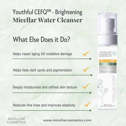 Micellar Cosmetics™ Youthful CEFQ Micellar Water – Antioxidant Makeup Remover 200ml