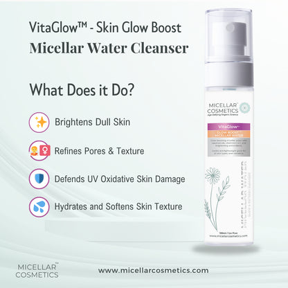 Micellar Cosmetics™ VitaGlow Micellar Water – Brightening Cleansing Water 200ml