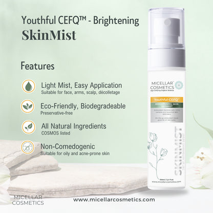 Micellar Cosmetics™ Youthful CEFQ SkinMist – Brightening Antioxidant Mist 100ml