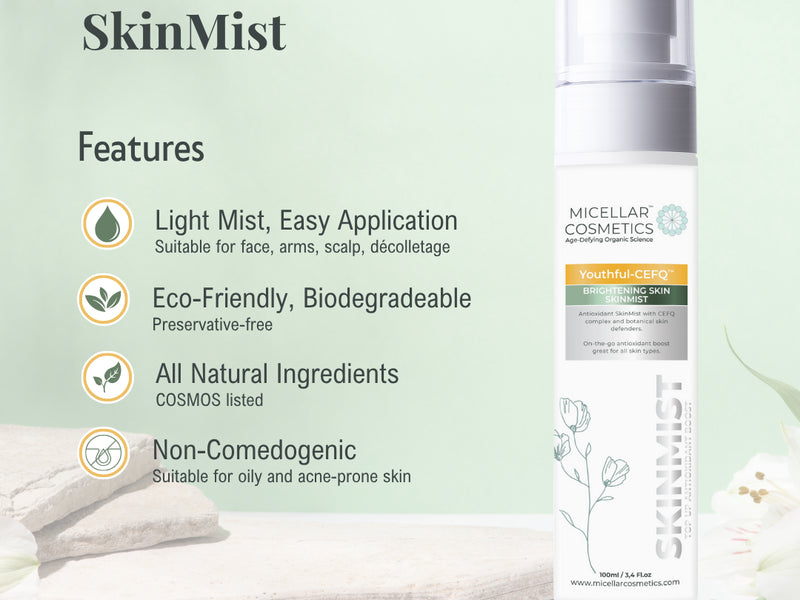 Micellar Cosmetics™ Youthful CEFQ SkinMist – Brightening Antioxidant Mist 100ml