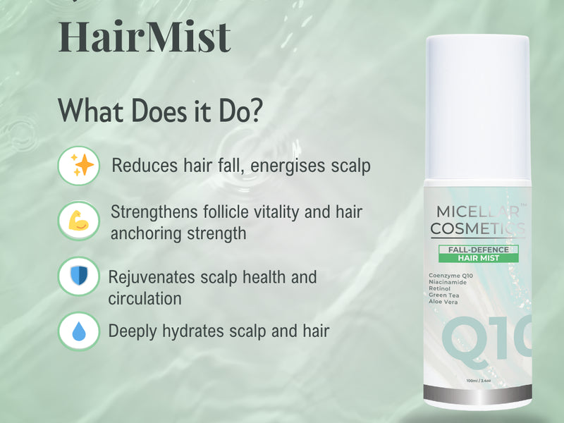 Micellar Cosmetics™ Q10 Fall‑Defence HairMist – Anti‑Fall Hair Mist 100ml