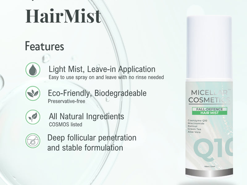 Micellar Cosmetics™ Q10 Fall‑Defence HairMist – Anti‑Fall Hair Mist 100ml