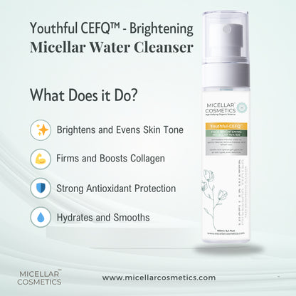 Micellar Cosmetics™ Youthful CEFQ Micellar Water – Antioxidant Makeup Remover 200ml